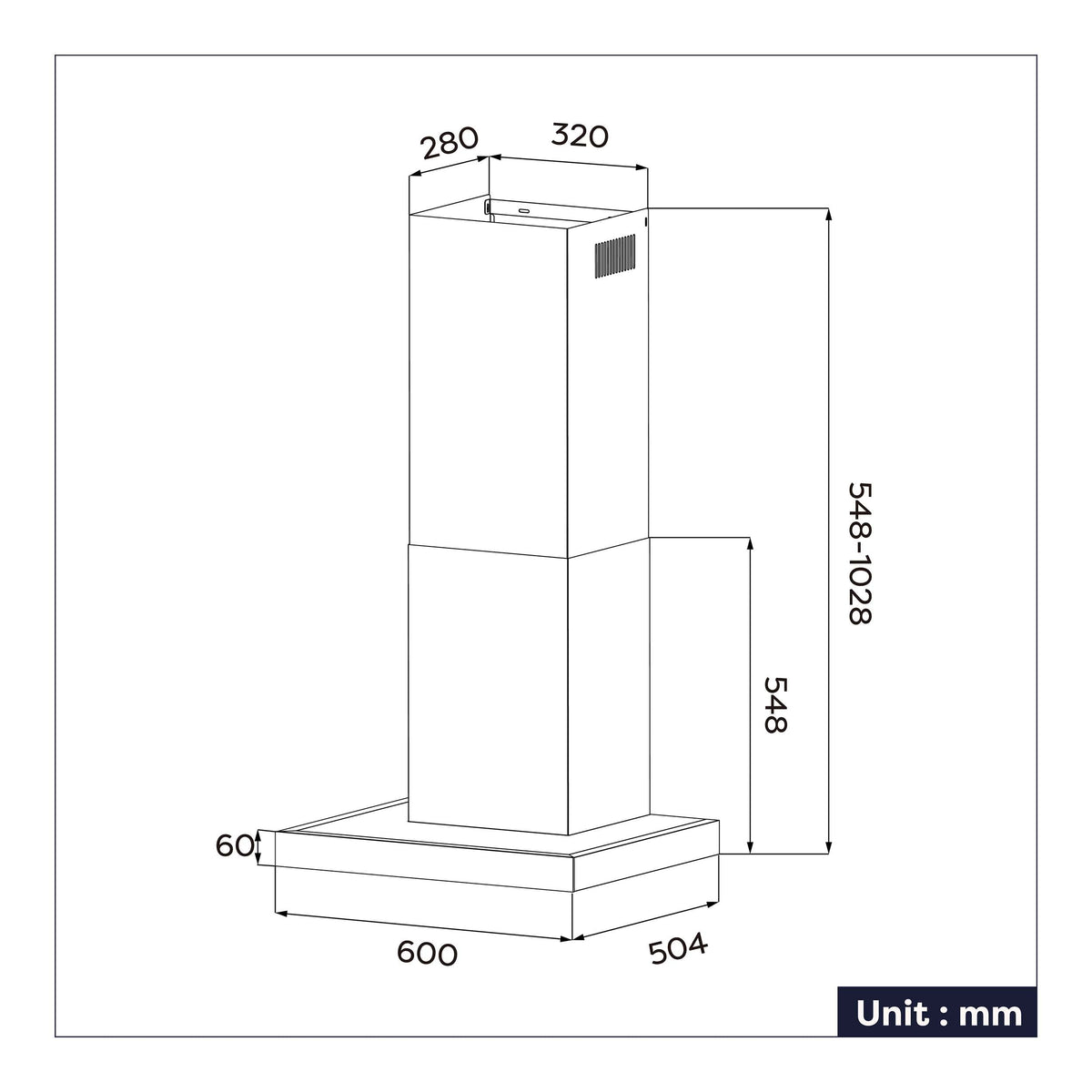 CIARRA CBCB6102 Hotte Aspirante 60 cm A+++ 650 m³/h - App & TouchControl - 4 Vitesses + Booster - Recyclage & Évacuation - Filtre à Charbon CBCF003 - Noire