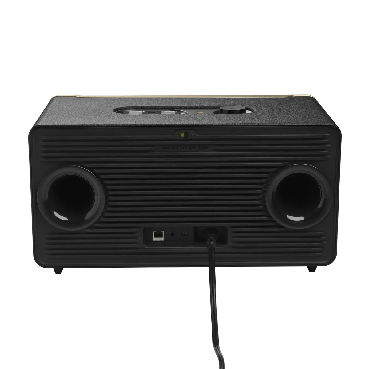 JBL Authentics 500 Enceinte intelligente connectée Hi-fidelity avec WiFi, Bluetooth et assistants vocaux, Dolby Atmos, design rétro, noire