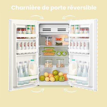Comfee' RCD93WH2(E) Réfrigérateur à une porte, 93 L, Contrôle de la température, Pose libre sous le comptoir, Silencieux, Blanc
