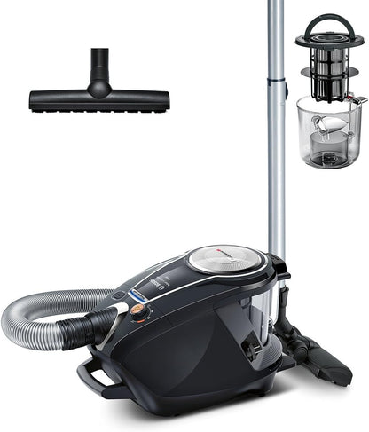 Bosch Electroménager Série 8, BGS7MS64, aspirateur traîneau sans Sac ProSilence, extrêmement Silencieux, Technologie SensorBagless et système de Nettoyage Intelligent du Filtre, Noir