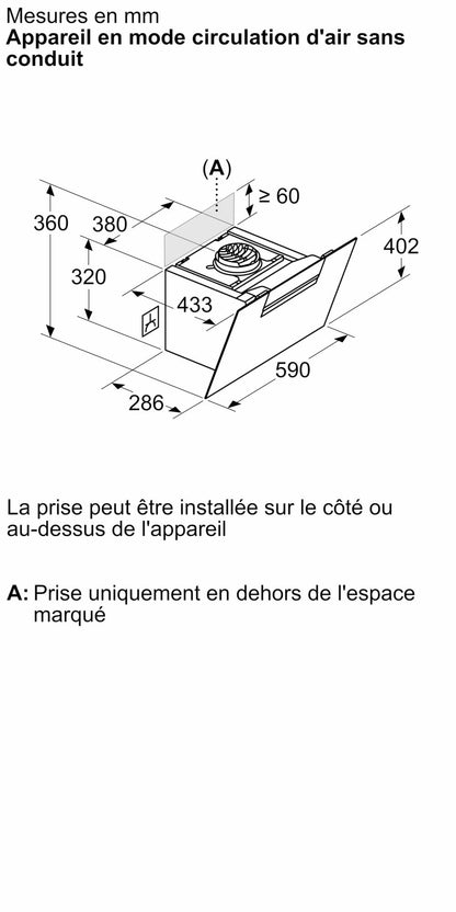 Bosch DWK67FN60, Série 4, Hotte inclinée, 60 cm, Noir