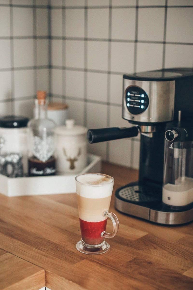 MPM MKW-07M Cafetière expresso 15 bars pour café expresso et cappuccino, réservoir chauffant lait 0,7 litres, chauffe tasses, finition acier inoxydabl