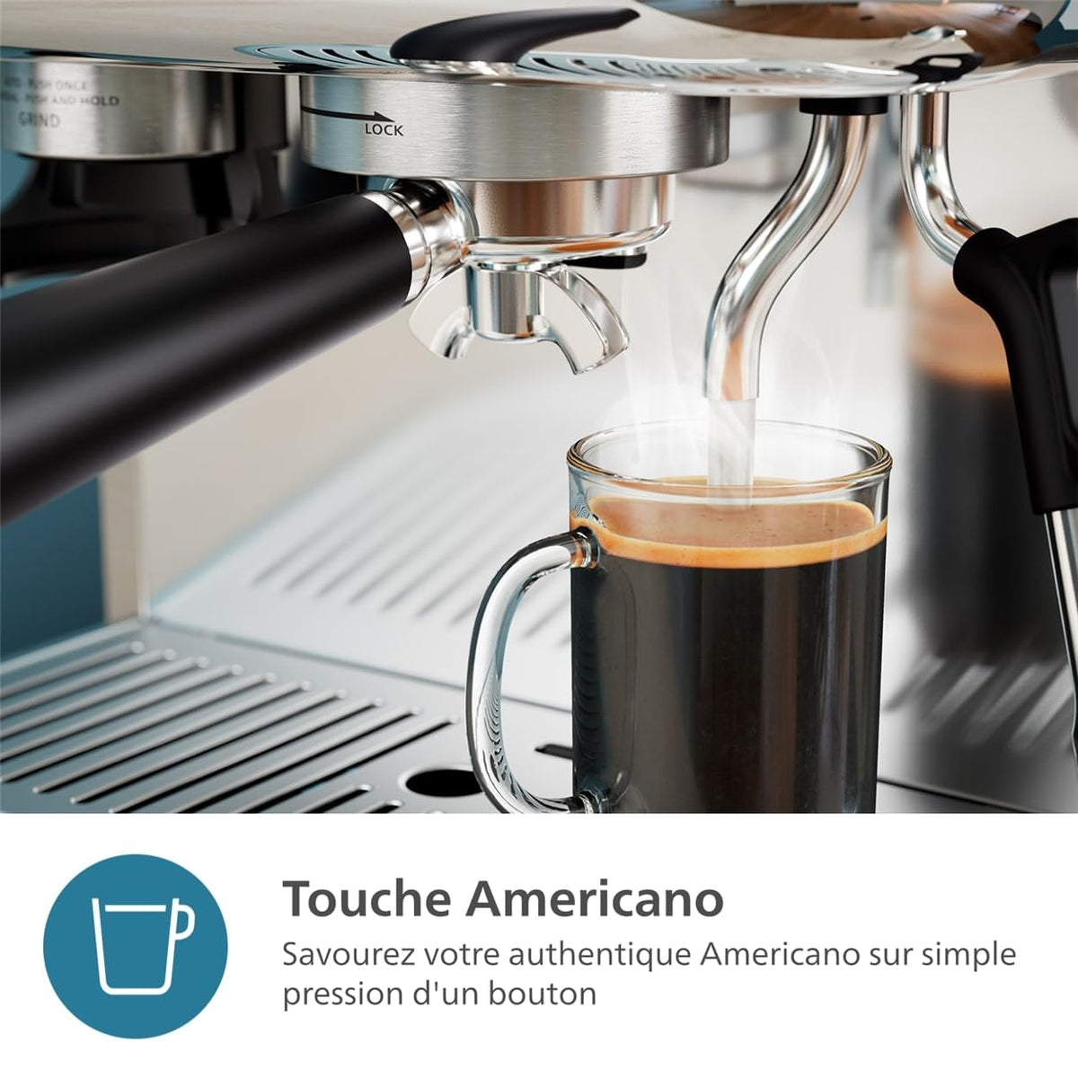 Philips Macchina per espresso semi-automatica Barista Brew - Guida Intuitiva, Pressino Calibrato, Design Elegante, Contenitore per Chicchi 250 g, metallo Argento (PSA3218/01)