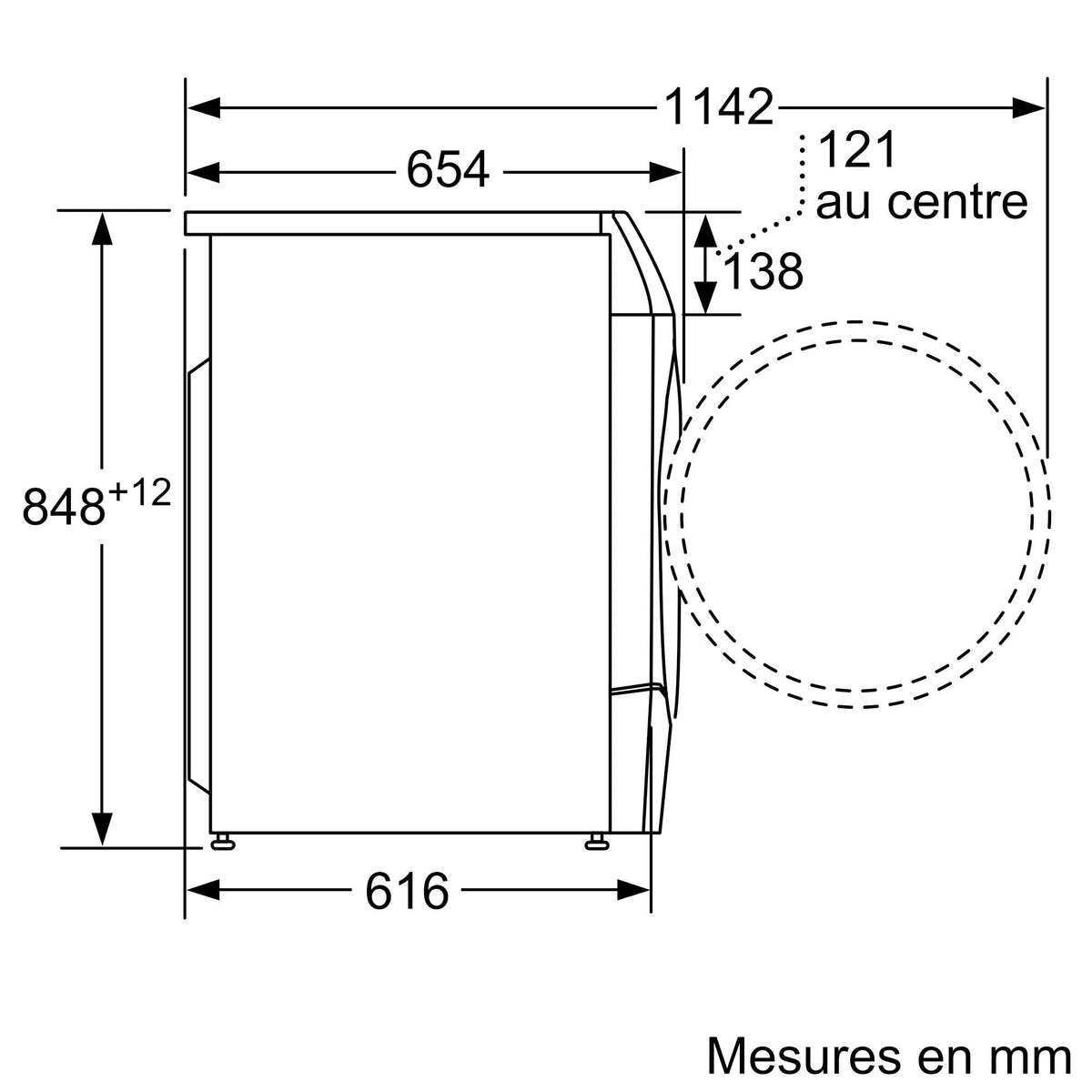 Bosch WNC254A0FR, Série 8, Lave-linge séchant, Pose-libre, 10,5 kg, 1400 trs/min, Blanc
