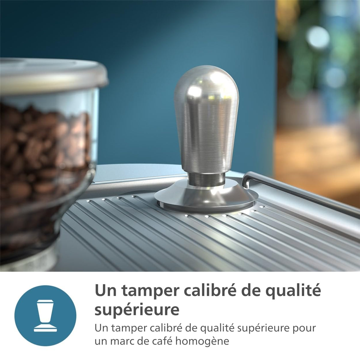 Philips Macchina per espresso semi-automatica Barista Brew - Guida Intuitiva, Pressino Calibrato, Design Elegante, Contenitore per Chicchi 250 g, metallo Argento (PSA3218/01)