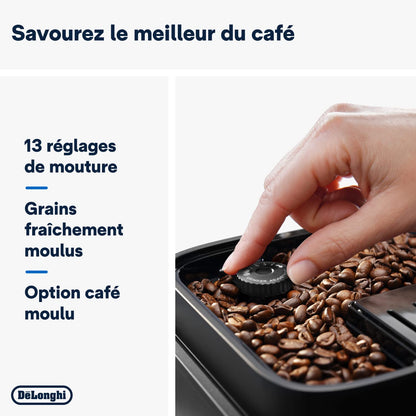 De'Longhi Magnifica Evo, Machine à Café et Cappucino avec Broyeur à Grains, ECAM292.81.B, Noir