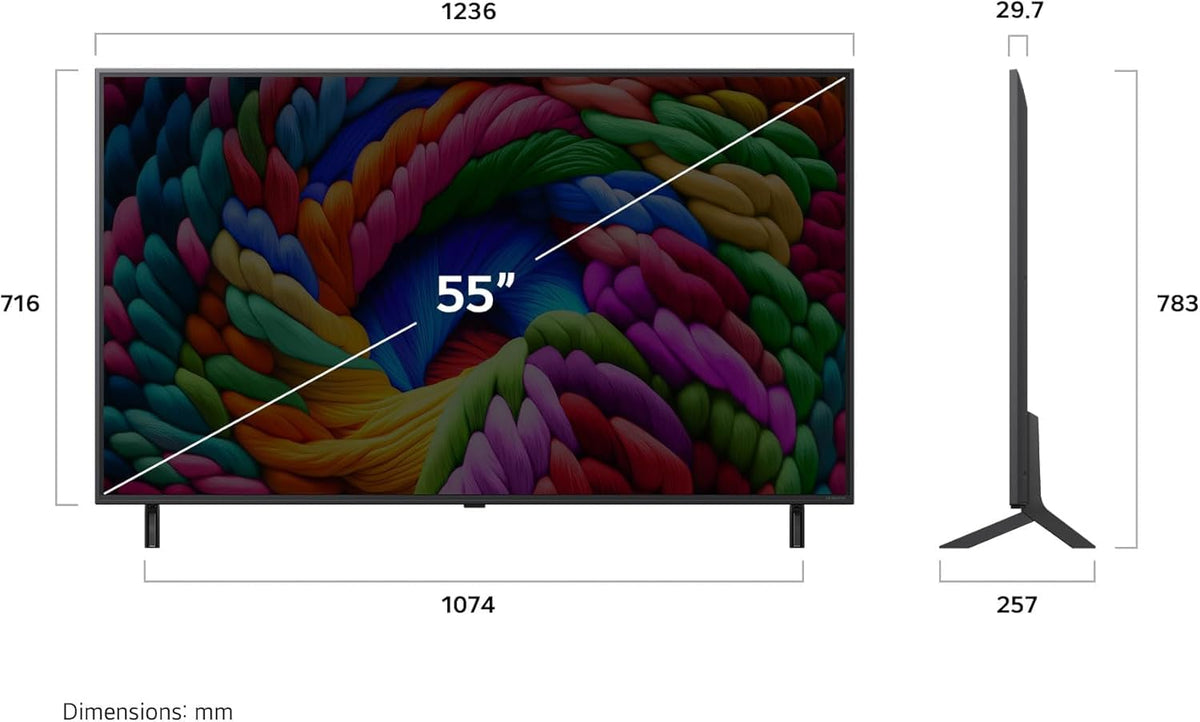 LG TV NANOCELL AI 2025 | 55NANO90| 55'' (139cm) | 4K UHD | HDR10 |webOS 25 | Télécommade AI Magic Remote | Alexa, Google Assistant | Netflix Disney+ Canal+ Prime Video | AirPlay 2 | Couleurs Pures