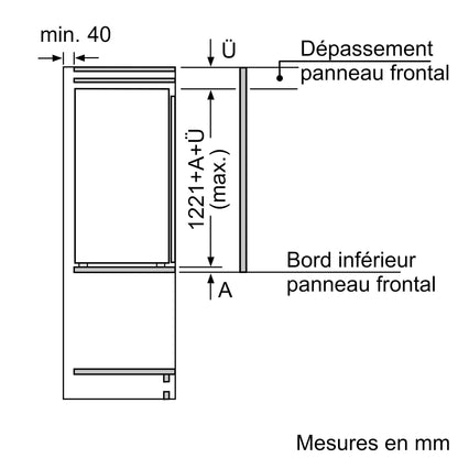 BOSCH KIR41VFE0, Série 4, Petit réfrigérateur, Encastrable, 122,5 x 56 cm, 204 L