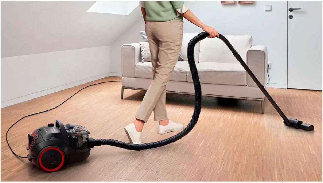 Bosch Série 4, aspirateur sans Sac, BGC21POW1, ProPower, Brosse Turbo Incluse, Filtre HEPA13 Lavable, Technologie Power AirCycle, Noir