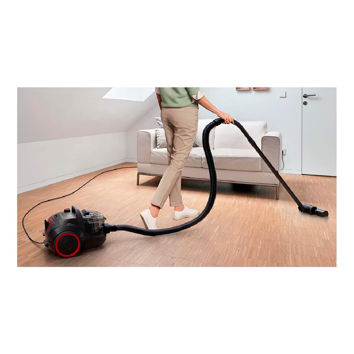 Bosch Série 4, aspirateur sans Sac, BGC21POW1, ProPower, Brosse Turbo Incluse, Filtre HEPA13 Lavable, Technologie Power AirCycle, Noir