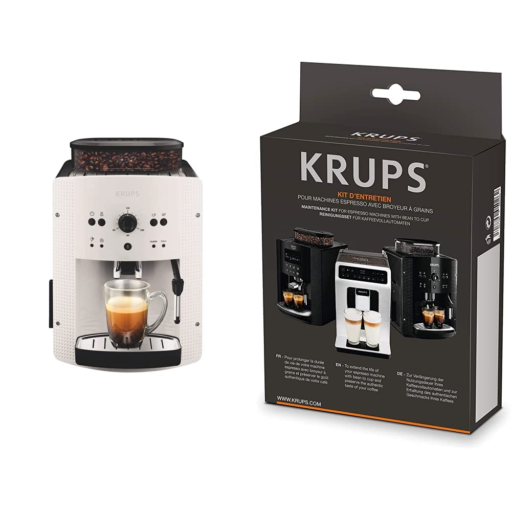 KRUPS Essential Machine à café à grain, Machine à café, Broyeur grain, Cafetière expresso, Cappuccino & Kit entretien Full Auto Expresso Broyeur XS530