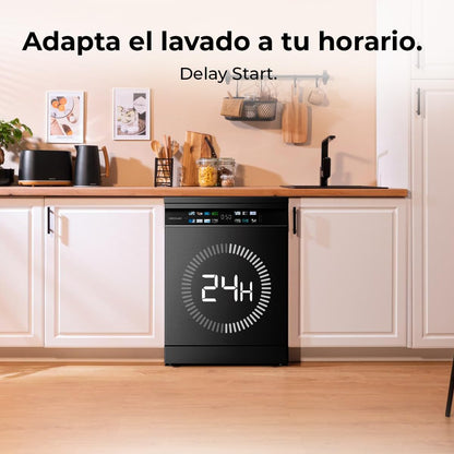 Cecotec Lave-vaisselle 60cm Bolero Aguazero 6700 Dark B Lave-vaisselle foncé, 15 couverts, Classe B, Moteur Inverter Plus, O2 Dry, Lavage Double Zone,