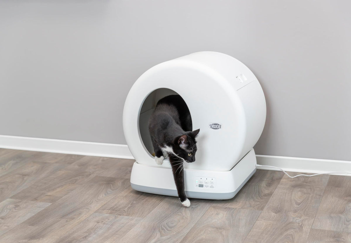 TRIXIE "Bac à Litière Autonettoyant, Nettoyage Automatique, pour Chats à Partir de 1,5 kg/4 Mois, Plastique, 53 × 55,5 × 52 cm, Blanc - 40040