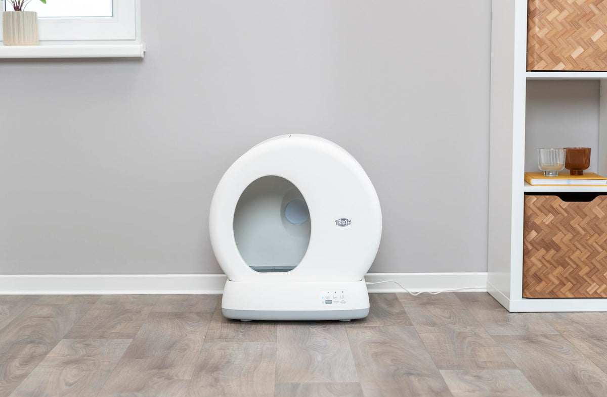 TRIXIE "Bac à Litière Autonettoyant, Nettoyage Automatique, pour Chats à Partir de 1,5 kg/4 Mois, Plastique, 53 × 55,5 × 52 cm, Blanc - 40040
