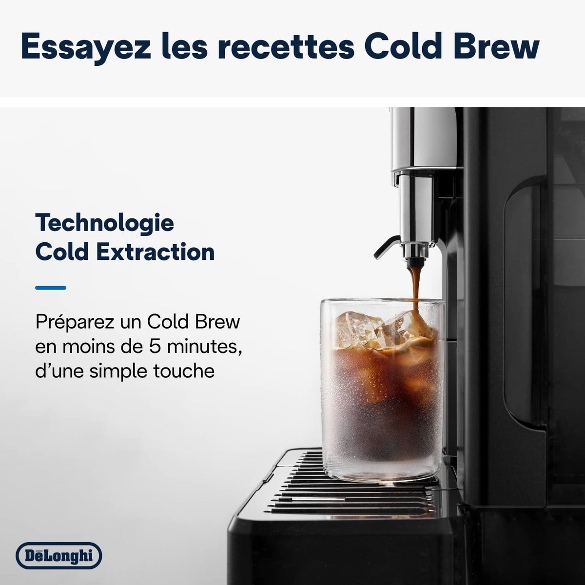 De'Longhi Eletta Explore Cold Brew ECAM452.67.G, Machine à Café Barista avec LatteCrema Hot and Cool, Machine à Espresso, Machine à Café Automatique, Extraction Froide, Pot à Café Inclus, Gris Foncé