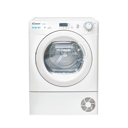 CANDY - Sèche-Linge Pompe à Chaleur - Capacité de Chargement 8 Kg - Classe Énergétique E - Connectivité NFC, Départ Différé, Bac à Eau Easy Case - Blanc - 85 x 59,6 x 58,5 cm - Modèle CSE H8A1LE-S