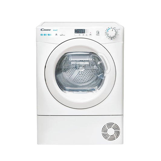 CANDY - Sèche-Linge Pompe à Chaleur - Capacité de Chargement 8 Kg - Classe Énergétique E - Connectivité NFC, Départ Différé, Bac à Eau Easy Case - Blanc - 85 x 59,6 x 58,5 cm - Modèle CSE H8A1LE-S