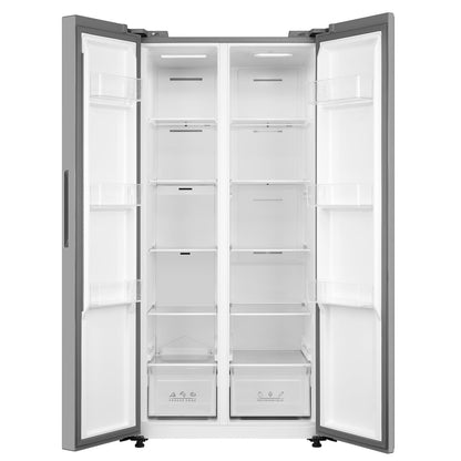 Comfee' RCS609IX2 Réfrigérateur-Congélateur Américan/No Frost/Compresseur Inverter/Hauteur 177,5 cm/460 L(271+189) de Réfrigération/Double contrôle/SuperCool, Inox