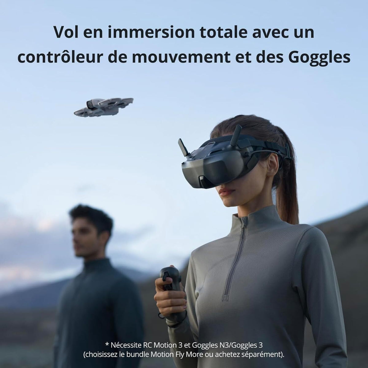 Bundle Fly More DJI Neo, Mini Drone avec Caméra 4K UHD pour Adultes, Drone Suiveur qui Vole Seul de 135 g, Décollage du Creux de la Main, Suivi de Suj