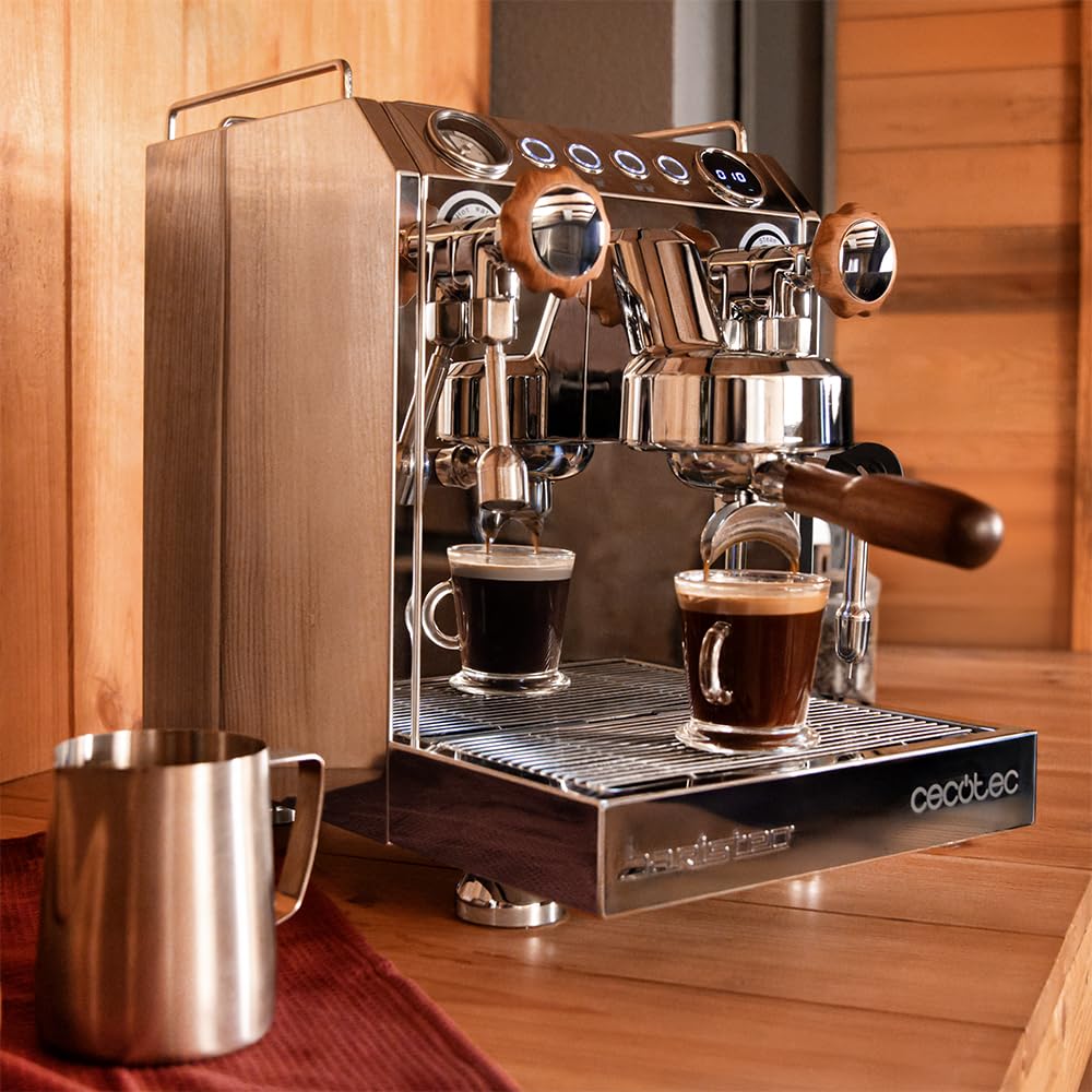 Cecotec Machine a Café Expresso Professionnelle Barista Baristeo Classic. Pré-Infusion Pour Meilleure Extraction, Réservoir Amovible 2,5 L, Pompe Italienne 15 Bars, Contrôle PID, Chaudière Inox 1 L