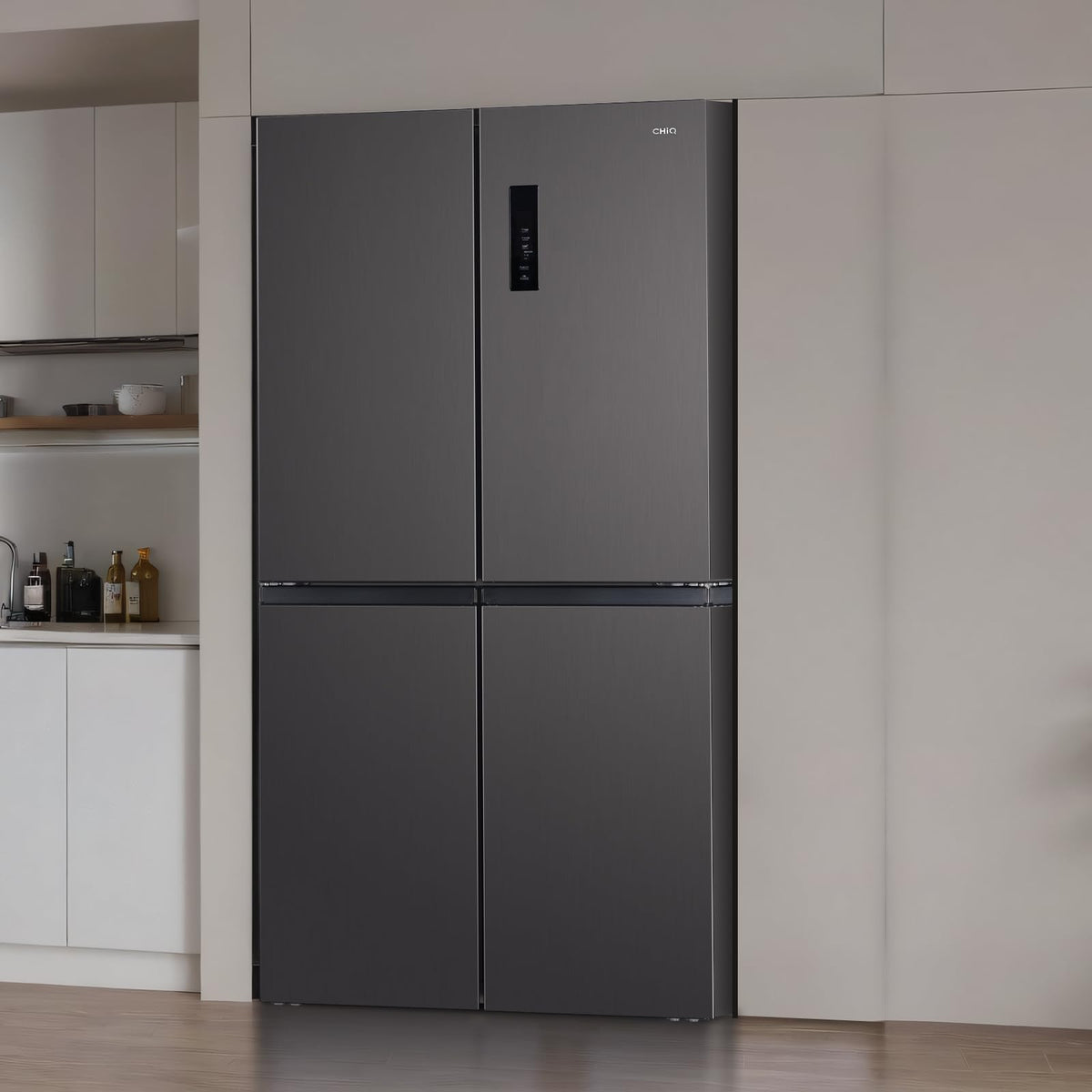 CHIQ CCD503NEIBE Réfrigérateur Américain, Multi-Portes 503 L, Inverter Compressor, No Frost, Multiple Airflow Care, Panneau tactile, Hauteur 177,5 cm, Longueur 85,3 cm, Profondeur 69,8 cm