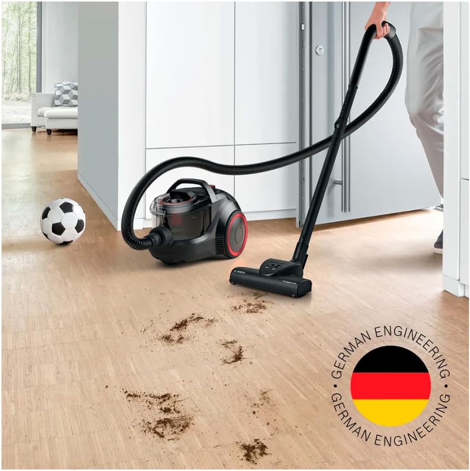 Bosch Série 4, aspirateur sans Sac, BGC21POW1, ProPower, Brosse Turbo Incluse, Filtre HEPA13 Lavable, Technologie Power AirCycle, Noir