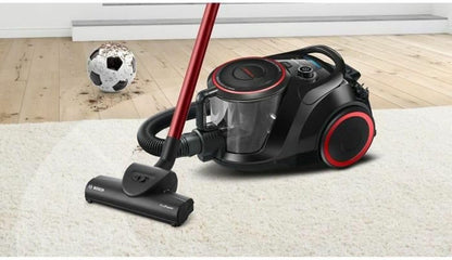 Bosch Electroménager Série 6, BGS41POW1, aspirateur traîneau sans Sac, capacité de 2,4L, variateur de Puissance à la poignée, Rayon d'action de 10 m, Niveau sonore 72 DB, Noir