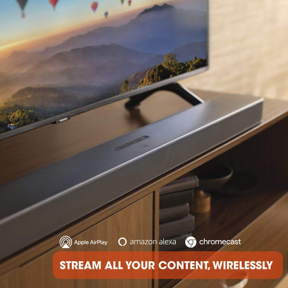 JBL Barre de Son Surround Bar 5.1 - Système de Divertissement Exclusif Amazon, capacités de Streaming et Caisson de Basses, Compatible avec Amazon Ale