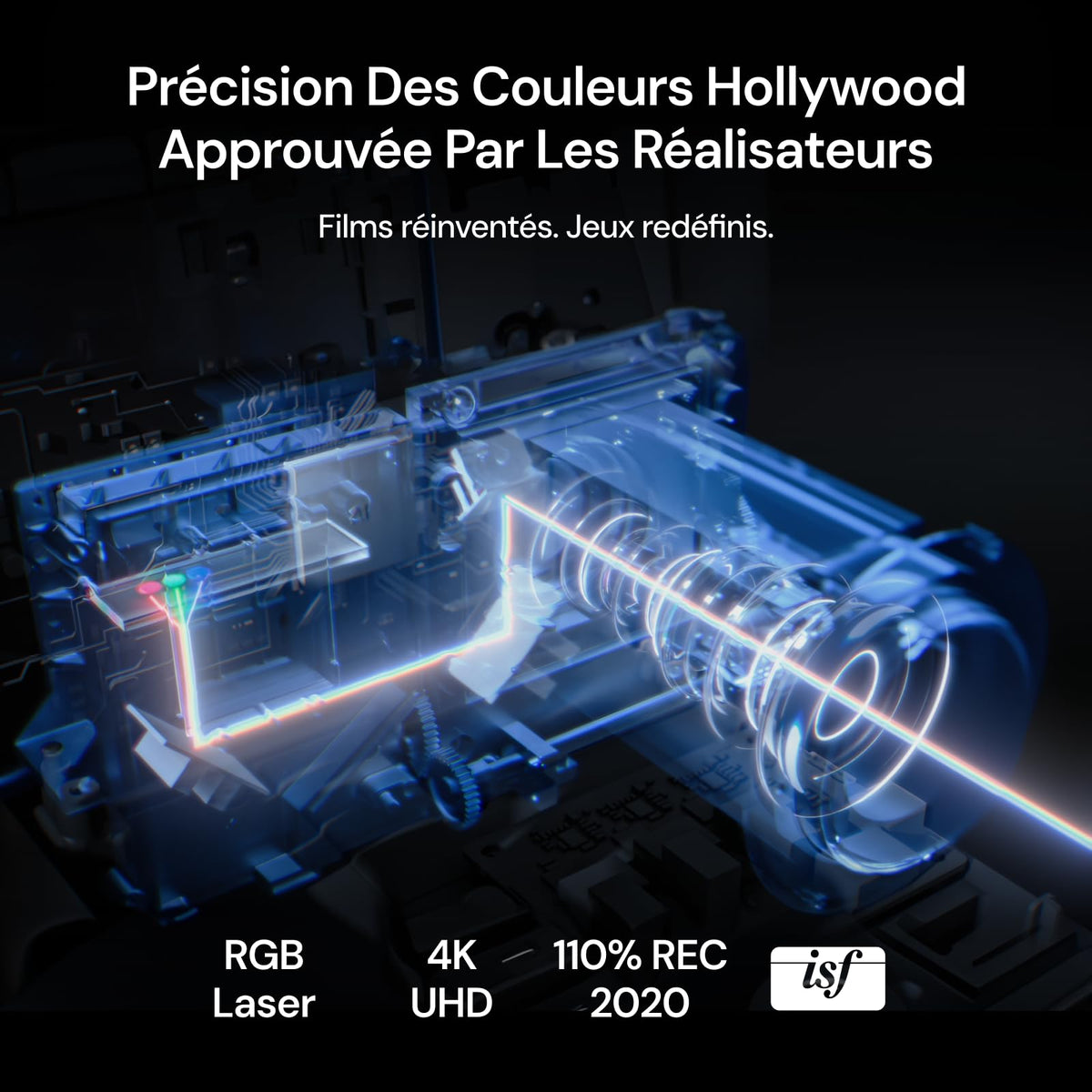 Valerion VisionMaster Pro Vidéoprojecteur Laser Triple 4K, 2500 ISO Lumens, Contraste 15000:1, Zoom Optique 0,9-1,5X, IMAX Enhanced, HDR10+, Faible Latence 4ms, Compatible Smart Homekit