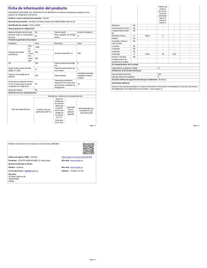 Cecotec Réfrigérateur Porte Française de 4 Portes Semi-Intégrable 458L Total No Frost Bolero CoolMarket F2D 458 SBI Dark E, Hauteur 189 cm et 83 cm Largeur, MetalFlexCooling, Compresseur Inverter