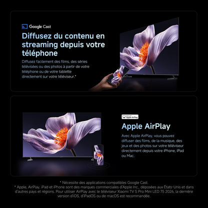 XIAOMI TV S Pro Mini LED 65, Smart TV, Dolby Vision, Dolby Atmos, QLED 4K, 144Hz, Google TV, HDR10+, Triple Tuner, DVB T2, MEMC, DTS-X, Harman AudioEFX, Prime Video, Google Assistant, AirPlay2