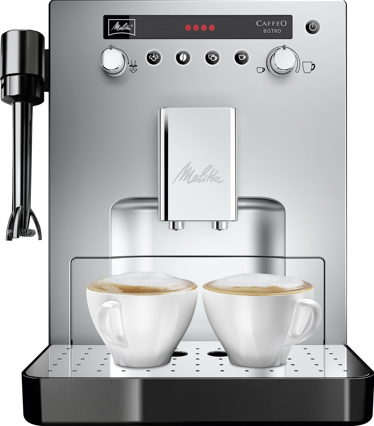 Melitta E 960-107 Caffeo Bistro- Machine Automatique à Café Expresso- Cappuccino- Argent- 15 bars