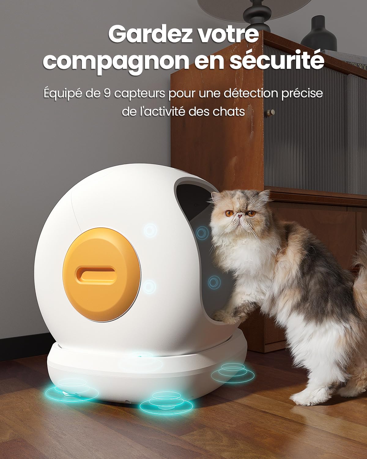 Wolmds Litière Chat Autonettoyante UBPet C20 – Bac Litière Automatique 75L, Idéal pour Plusieurs Chats, Anti-Fuites, Anti-Odeur, Sécurité Renforcée