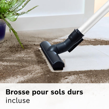 Bosch Electroménager, Série 6, ProSilence BGB6SIL1, aspirateur traîneau avec sac, niveau sonore de 66 dB(A), filtre hygiénique HEPA, moteur puissant, blanc