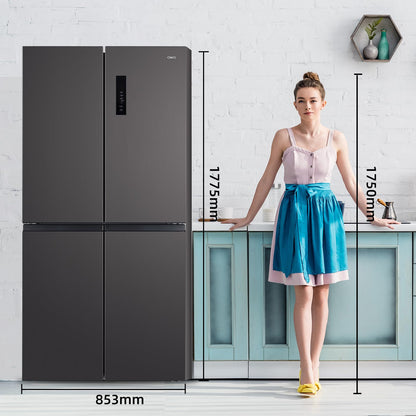 CHIQ CCD503NEIBE Réfrigérateur Américain, Multi-Portes 503 L, Inverter Compressor, No Frost, Multiple Airflow Care, Panneau tactile, Hauteur 177,5 cm, Longueur 85,3 cm, Profondeur 69,8 cm
