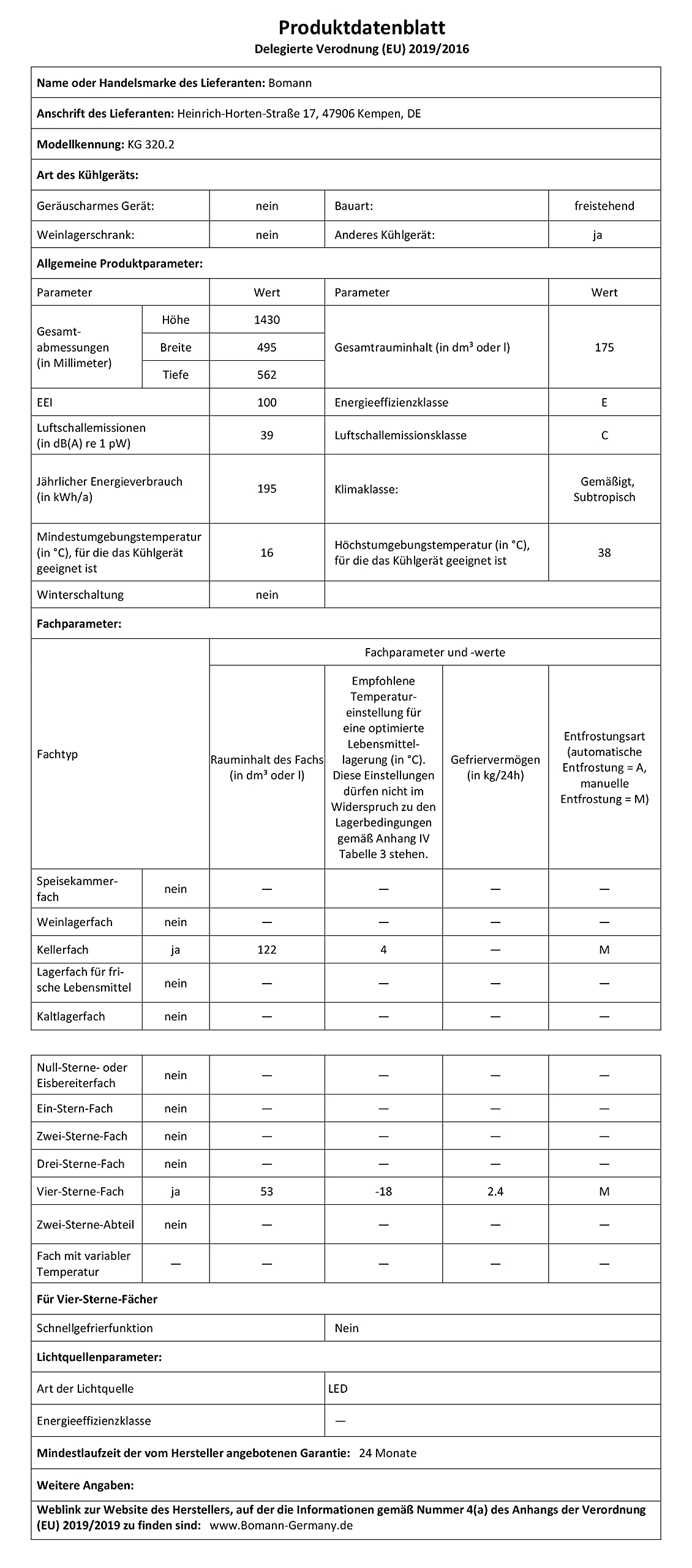 Bomann, KG320, Réfrigérateur et congélateur 175L, Contrôle de la température en continu, Charnières de porte à droite, interchangeables, Pieds réglables, Rouge