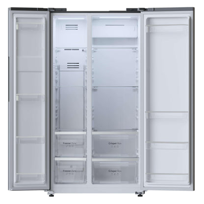 Cecotec Réfrigérateur Américain Bolero CoolMarket SBS 562 Dark D. 562 L, Classe D, Total No Frost, mode vacances, compresseur inverter, LED intérieure y porte réversible.