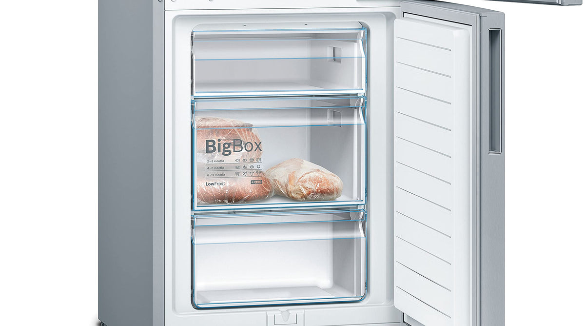 Bosch KGV33VLEAS - Réfrigérateur combiné pose libre - Série 4 - 288L - Froid brassé - L 60cm x H 176cm - Inox