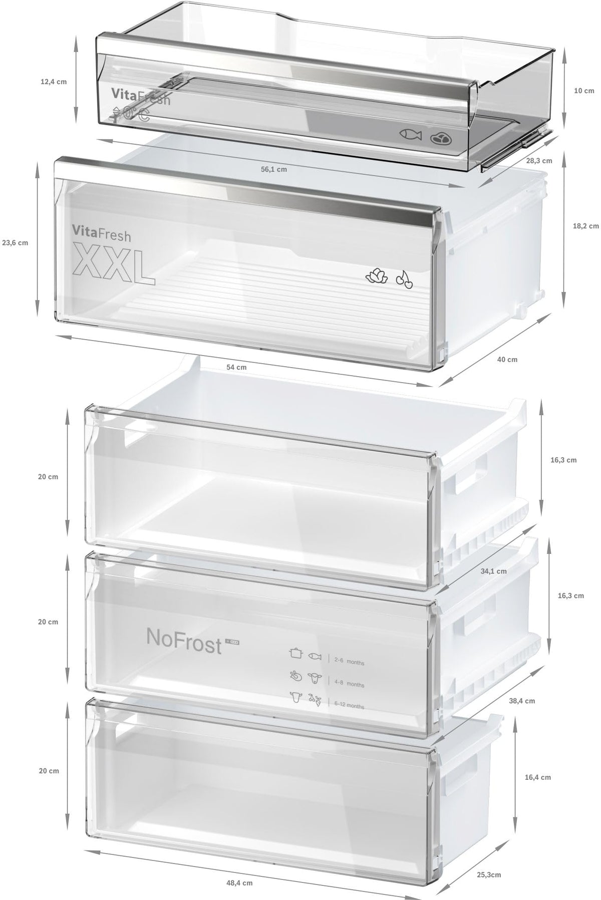 Bosch KGN49AIBT, Série 6, Réfrigérateur combiné pose-libre, 440 L, 203 x 70 (H x L), Inox anti trace de doigts
