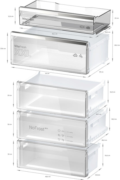Bosch KGN49AIBT, Série 6, Réfrigérateur combiné pose-libre, 440 L, 203 x 70 (H x L), Inox anti trace de doigts