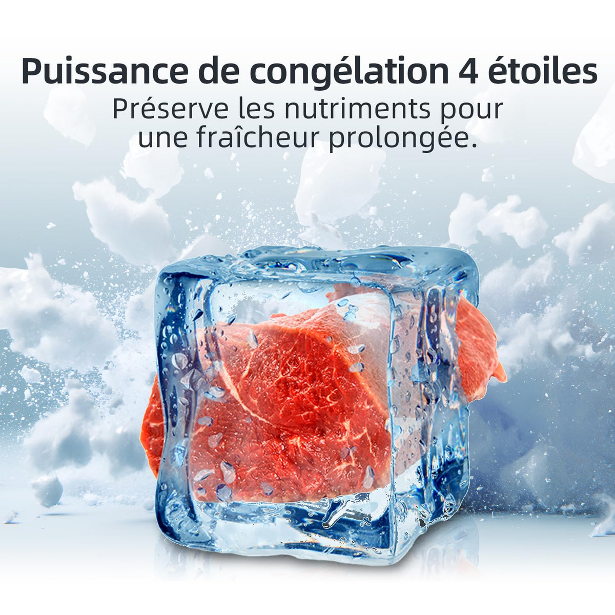 CHIQ Réfrigérateur congélateur FBM205L42-205L (153 + 52),Classe énergétique E, 39 dB, Acier noir, Low frost, Portes réversibles