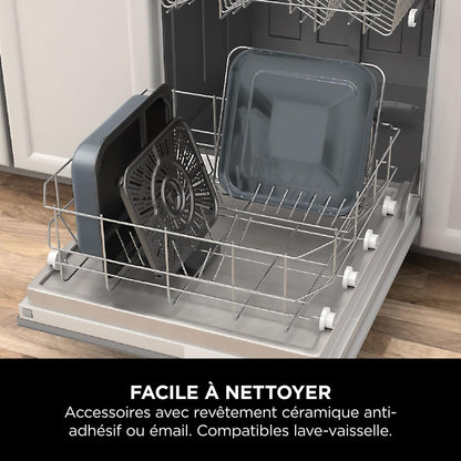Ninja Combi 12-en-1 Multi-Cuiseur, Four & Friteuse sans huile, 12 Fonctions de Cuisson, Repas de Taille Familiale en 15 Minutes*, avec Plateau de Cuisson,Poêle et Guide de Recettes, Gris, SFP700EU.