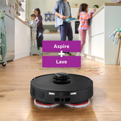 Bosch Spotless Max BCRDW3B, Robot aspirateur-Laveur avec caméra Smart Vision, serpillère rotative, 11 000 Pa, Station de Service sèche-Humide, Application Home Connect, Noir