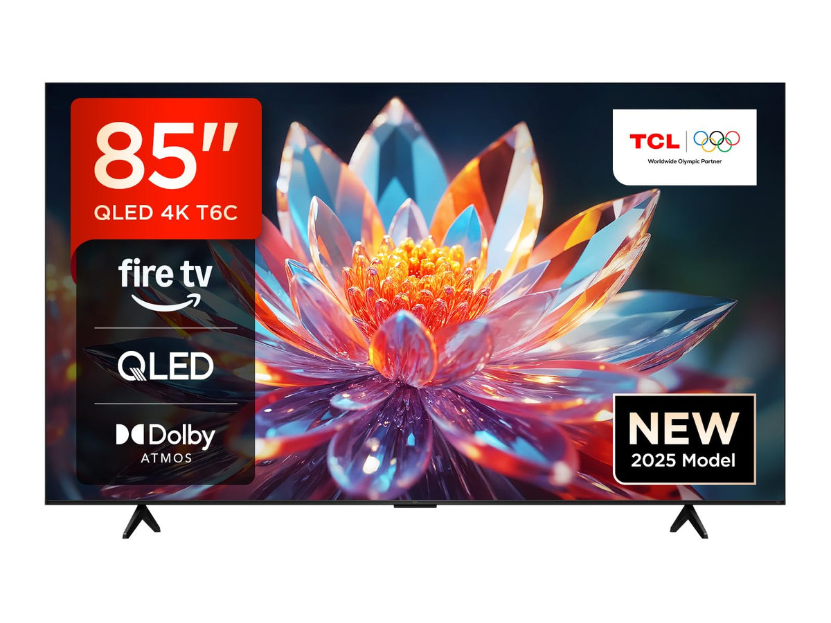 TCL 85T6C Fire TV 85 Pouces QLED 4K UHD Smart TV, HDR (Multi-Format), Dolby Atmos, Motion Clarity, Game Master, Télécommande vocale Alexa