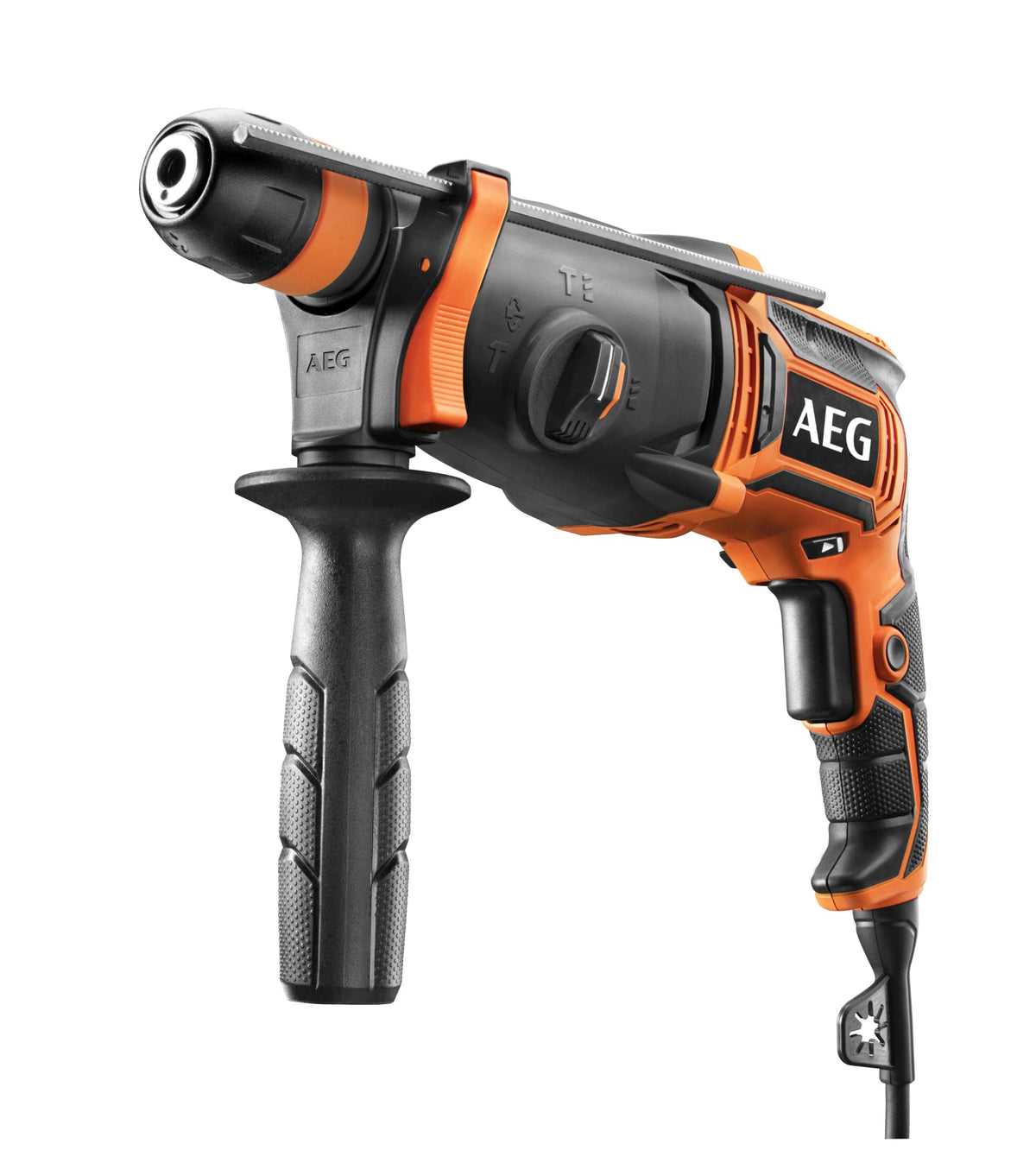 AEG - Perforateur burineur SDS+ 24 mm, 800 W, 2,4 Joules EPTA, poignée, butée, adaptateur Fixtec, mandrin métal 13 mm auto-serrant, en coffret - KH24IXE