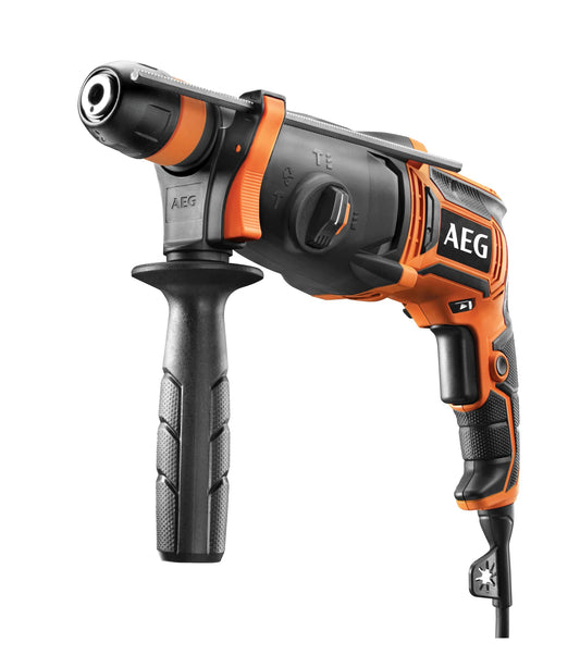 AEG - Perforateur burineur SDS+ 24 mm, 800 W, 2,4 Joules EPTA, poignée, butée, adaptateur Fixtec, mandrin métal 13 mm auto-serrant, en coffret - KH24IXE