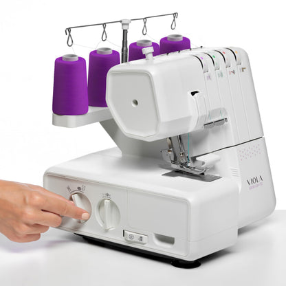 VIOLA Look T12 Machine à Coudre avec 12 Points Couture, Overlock avec Différentiel, Couette Bras Libre, Blanc