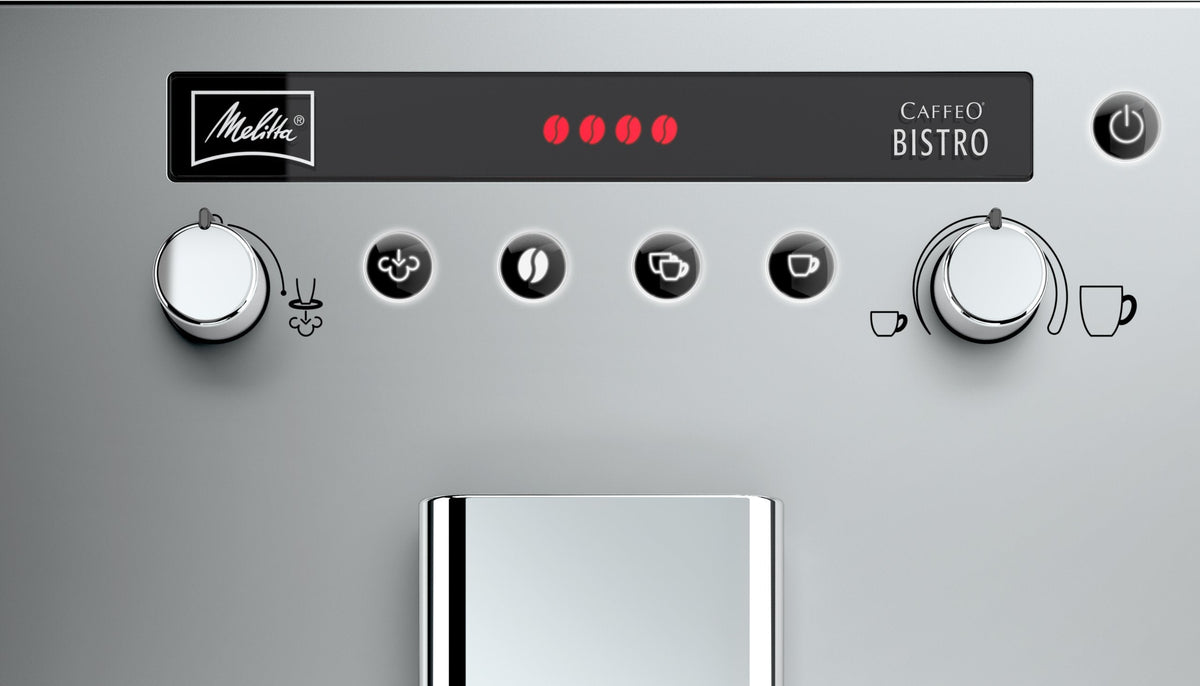 Melitta E 960-107 Caffeo Bistro- Machine Automatique à Café Expresso- Cappuccino- Argent- 15 bars