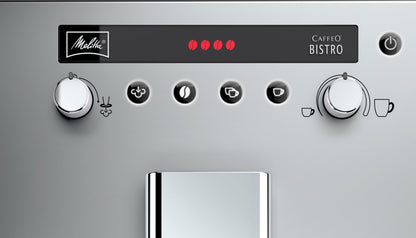 Melitta E 960-107 Caffeo Bistro- Machine Automatique à Café Expresso- Cappuccino- Argent- 15 bars