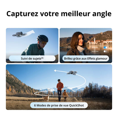 DJI Flip (radiocommande RC 2 avec écran), Drone Caméra 4K UHD Follow Me pour adultes, < 249 g, Nacelle à 3 axes, Transmission vidéo sur 13 km, Décollage palmaire, Temps de vol de 31 min